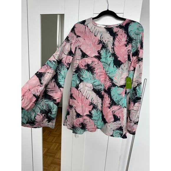 Kate Spade Short Silk & Cotton Coverup Dress Harbour Island Print, Size S, NWT - Picture 1 of 8